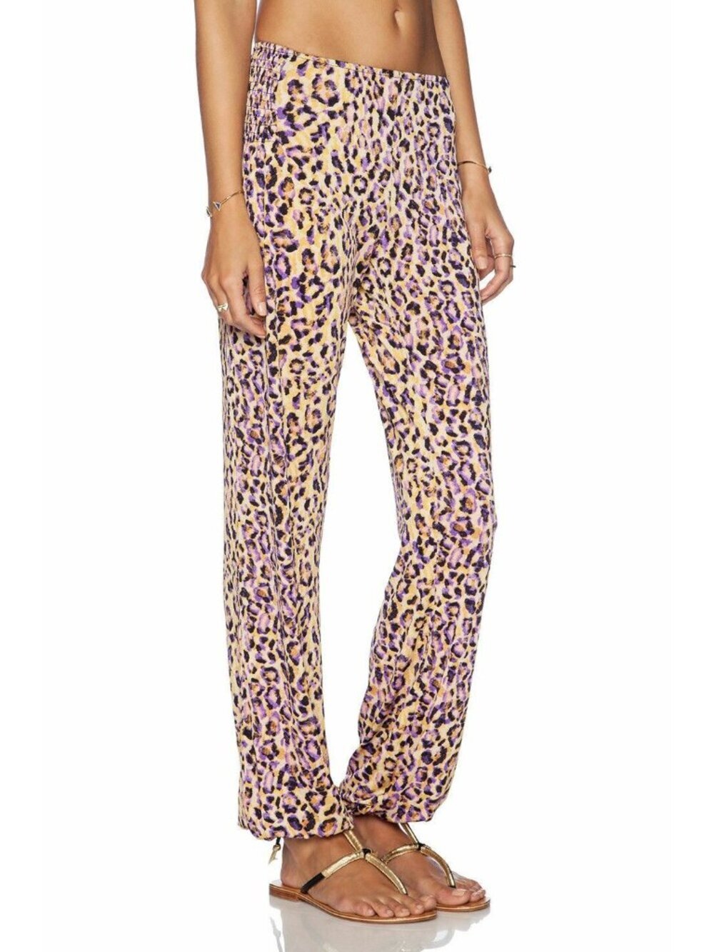 Tigerlily Atzaro Pink Leopard Print Lounge Pants Size 6 - Picture 3 of 14
